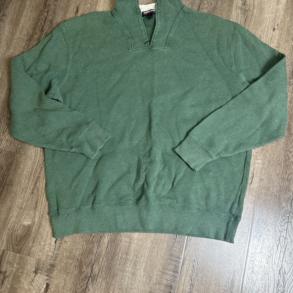 Kirkland Signature Green Zip Up Sweater